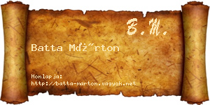 Batta Márton névjegykártya