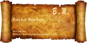 Batta Márton névjegykártya