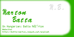 marton batta business card